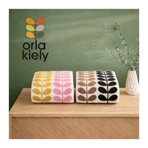 Orla Kiely Auburn Stem 2-Piece Hand Towel Set 100% Cotton Bathroom Decor